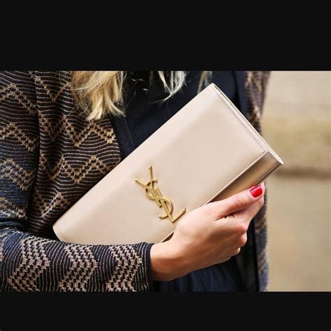 ysl monogramme chain clutch|YSL monogram clutch beige.